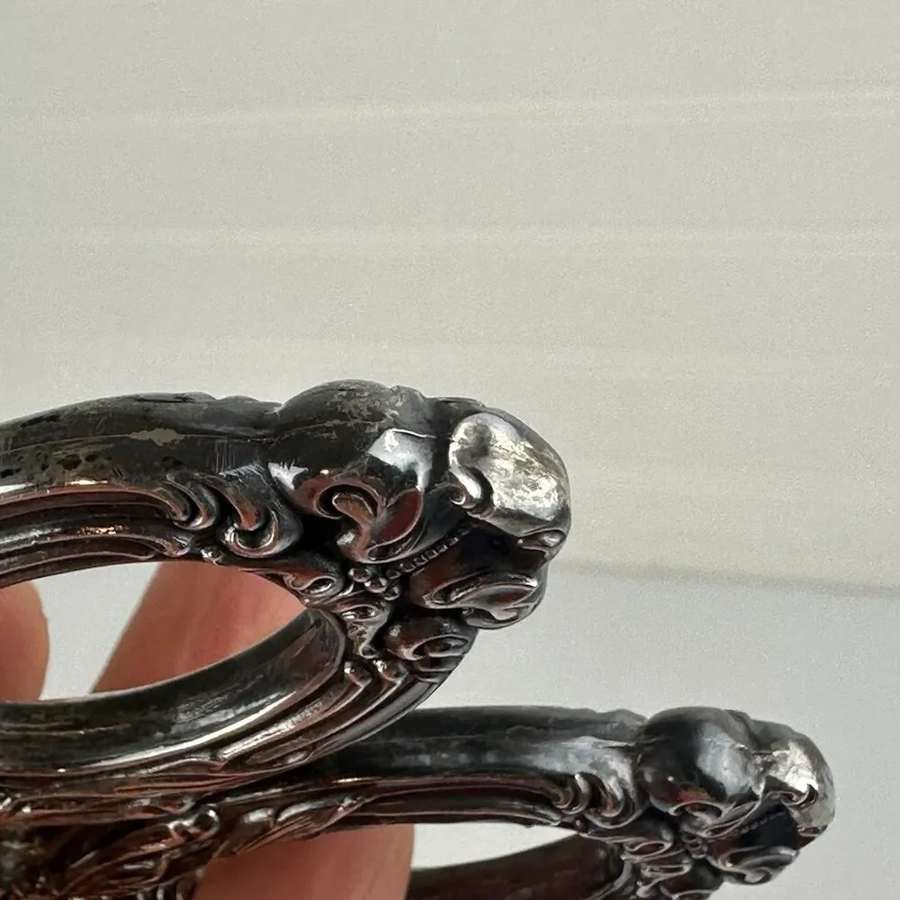 WEB Sterling Handle Ancestry Pattern Germany Stainless Salad Ice Serving Tongs